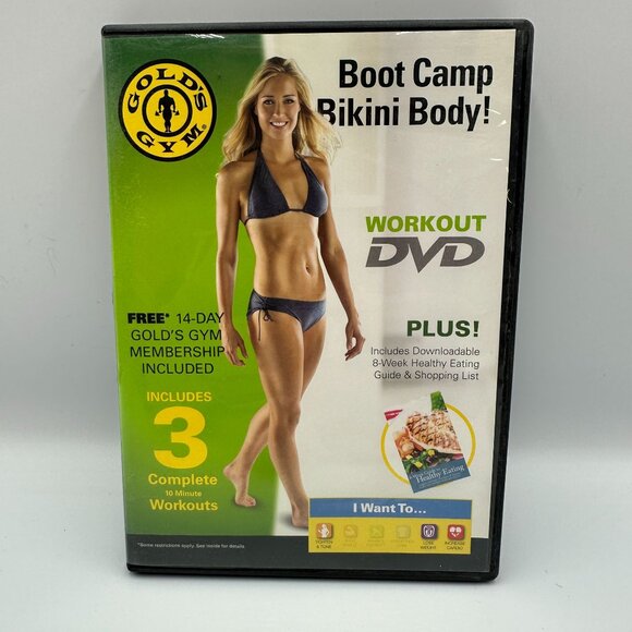 Golds Gym Boot Camp Bikini Body Workout DVD Lose Weight Tone Cardio Effective - Picture 1 of 3
